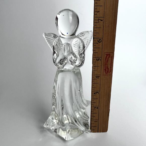 VTG Clear Glass Praying Angel Figurine Handblown Spiritual Elegant 7.25" tall - Picture 7 of 8
